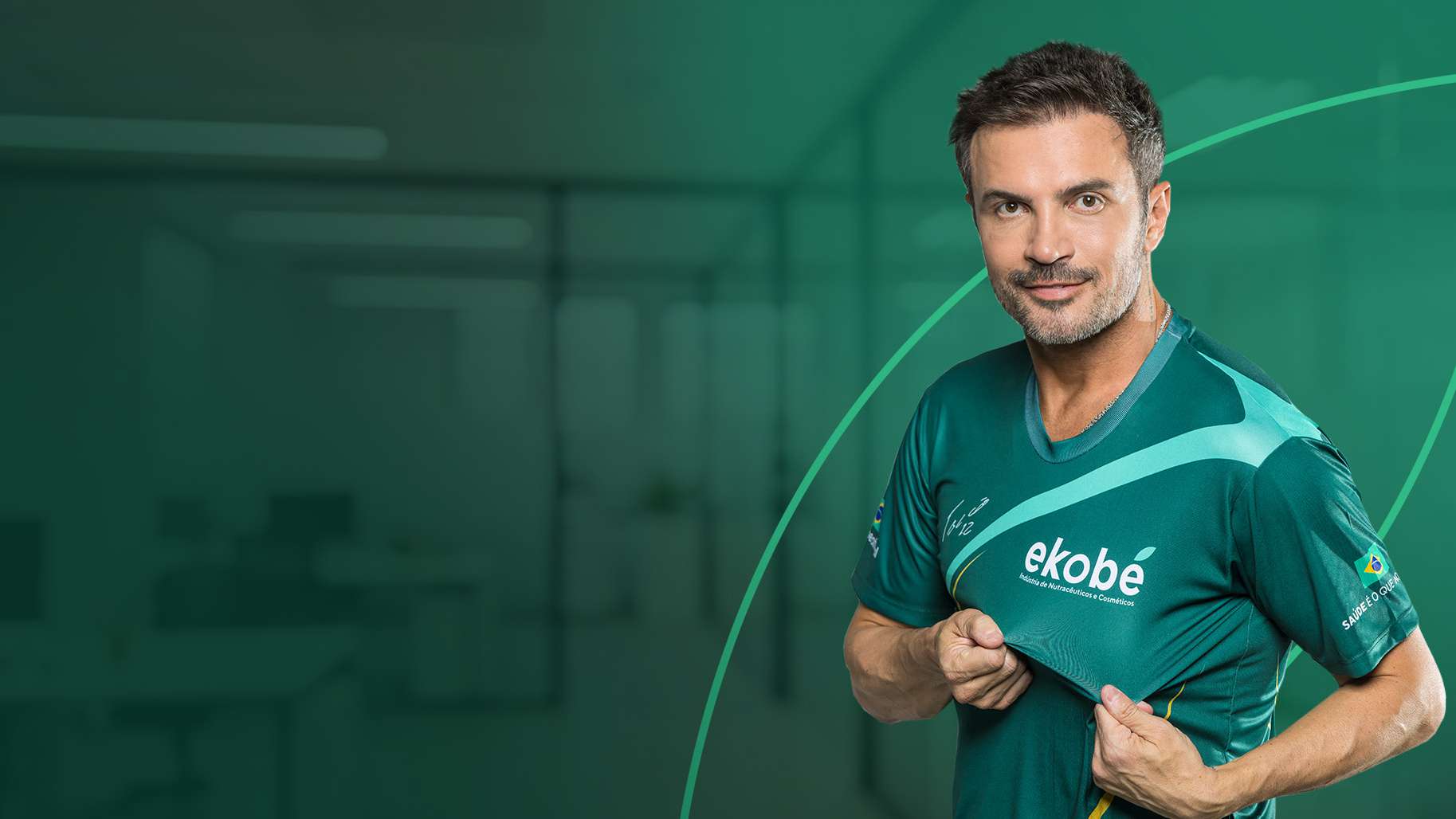 Atleta vestindo camisa Ekobé